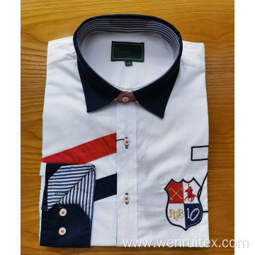Custom Men's Long-sleeve Embroidered Cotton Shirts